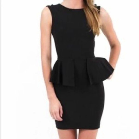 Zara TRF black bodycon peplum dress (Small/Medium) - Picture 1 of 6